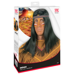 Indiánská paruka s čelenkou